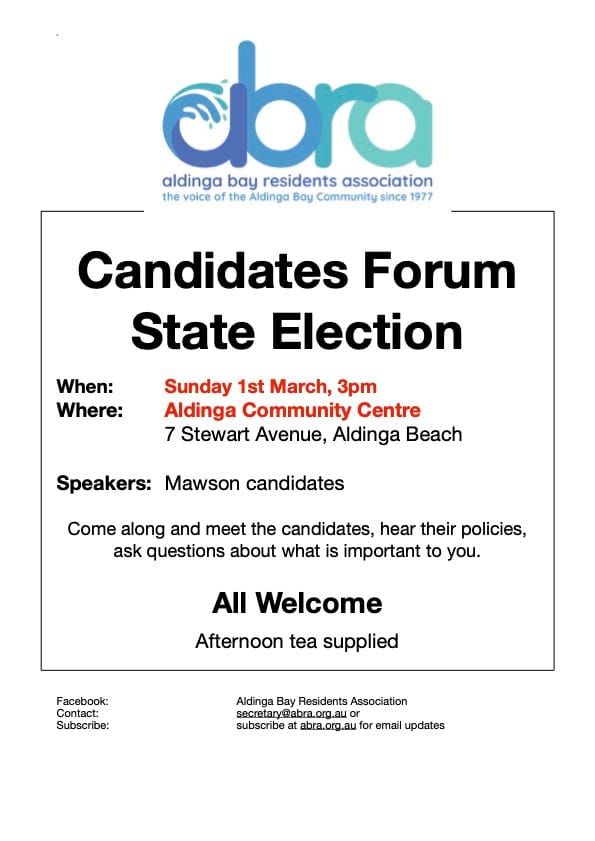 Candidates forum reminder. Sunday 1st March 3pm. All welcome.